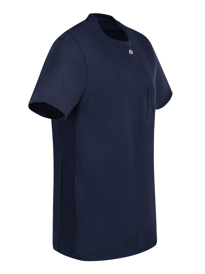 Bulwark FR Bulwark Flame Resistant 7 oz Cotton Short Sleeve T-Shirt, Navy, X-Large - Image 4